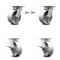 Service Caster 6 Inch Kingpinless Semi Steel Wheel Caster Swivel Locks 2 Brakes SCC, 2PK SCC-KP30S620-SSR-BSL-2-SLB-2 - alternate 1